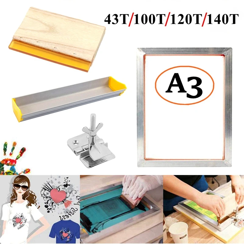 Screen Printing Frame Mesh - A3 Screen Printing Kit Aluminum Frame+Hinge