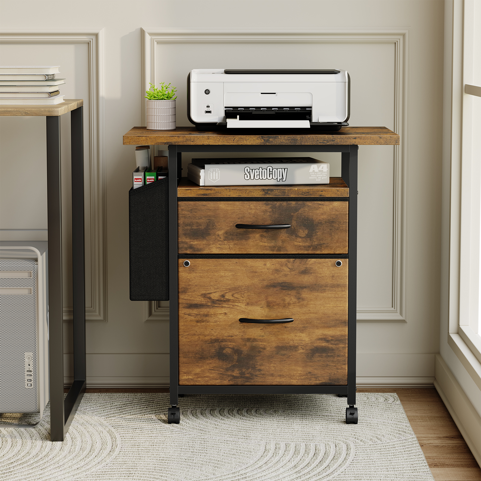 JHK Mobile File Cabinet with 2 - Commercial Fabric Printing Machine avis et prix