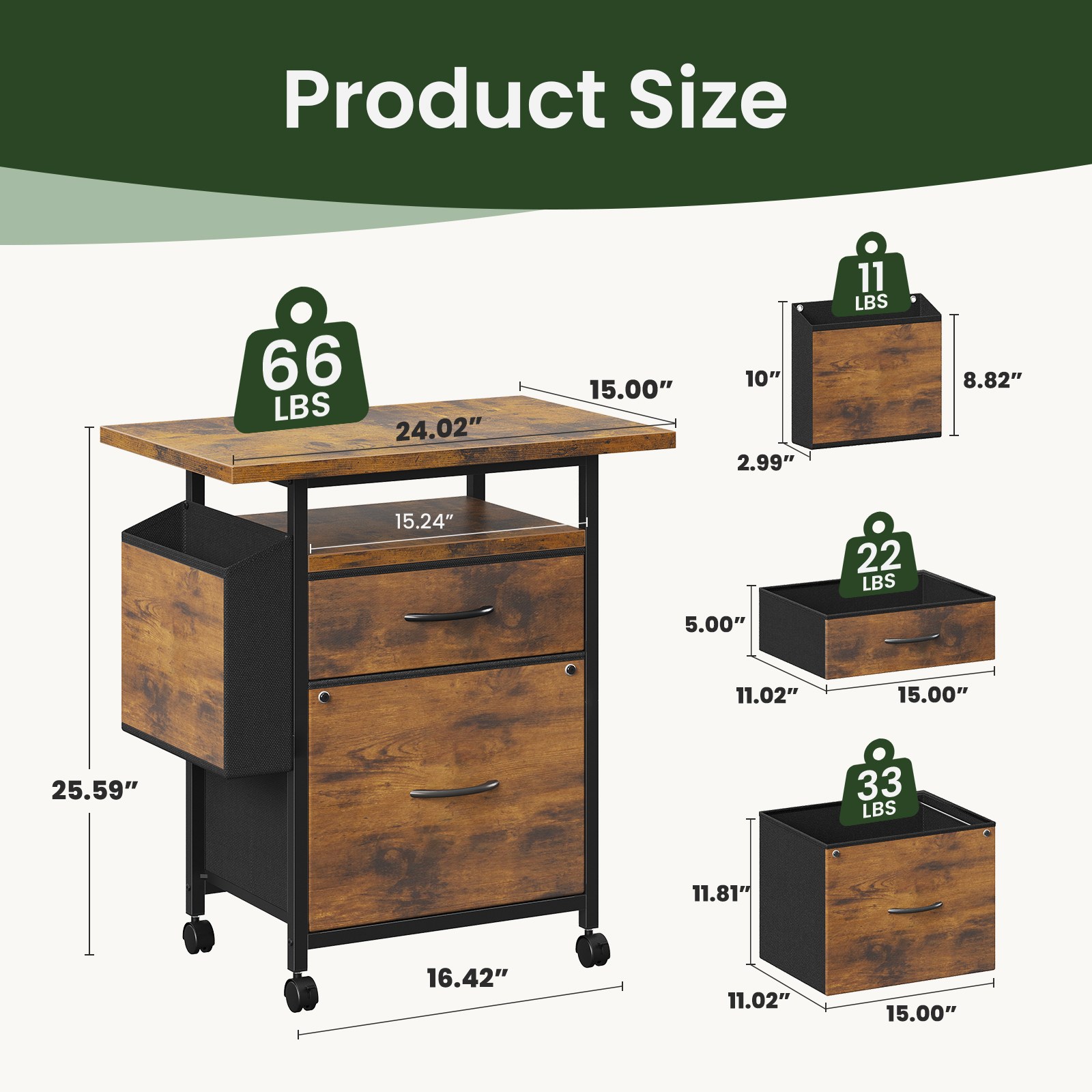 JHK Mobile File Cabinet with 2 - Commercial Fabric Printing Machine avis et prix