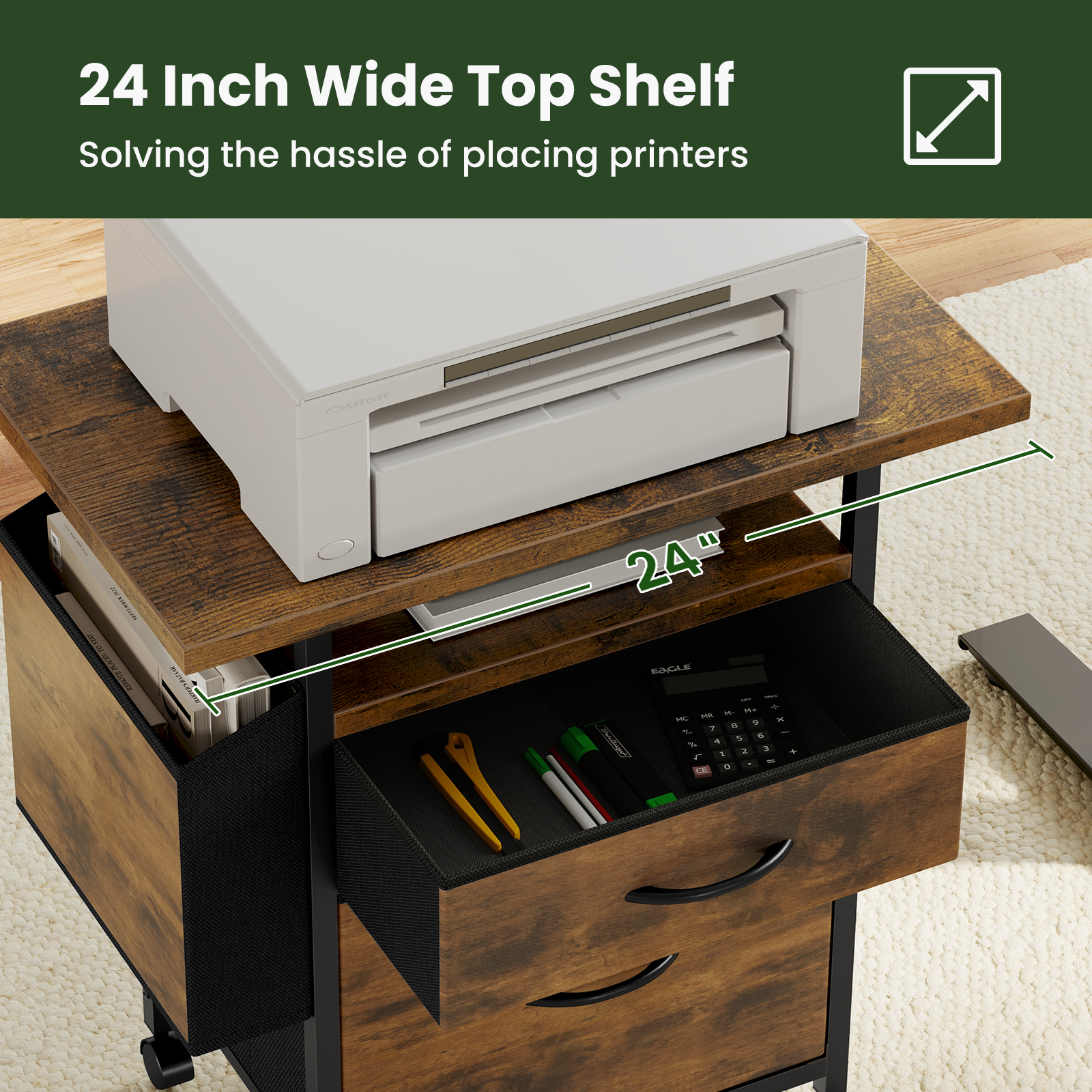 JHK Mobile File Cabinet with 2 - Commercial Fabric Printing Machine avis et prix