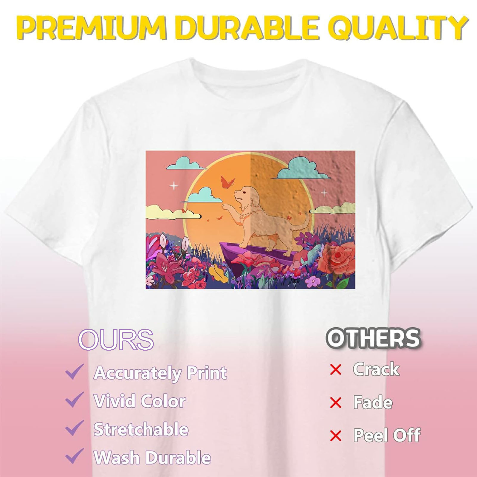 5 Sheets A4 Heat Transfer Pape - Commercial Fabric Printing Machine avis et prix